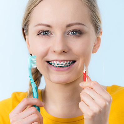 brushing and flossing